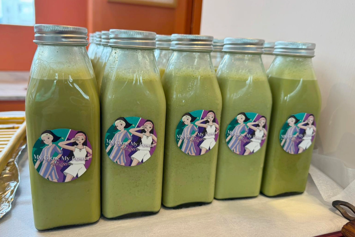 香港活動服務現場相片 custom matcha latte bottle label hong kong.webp