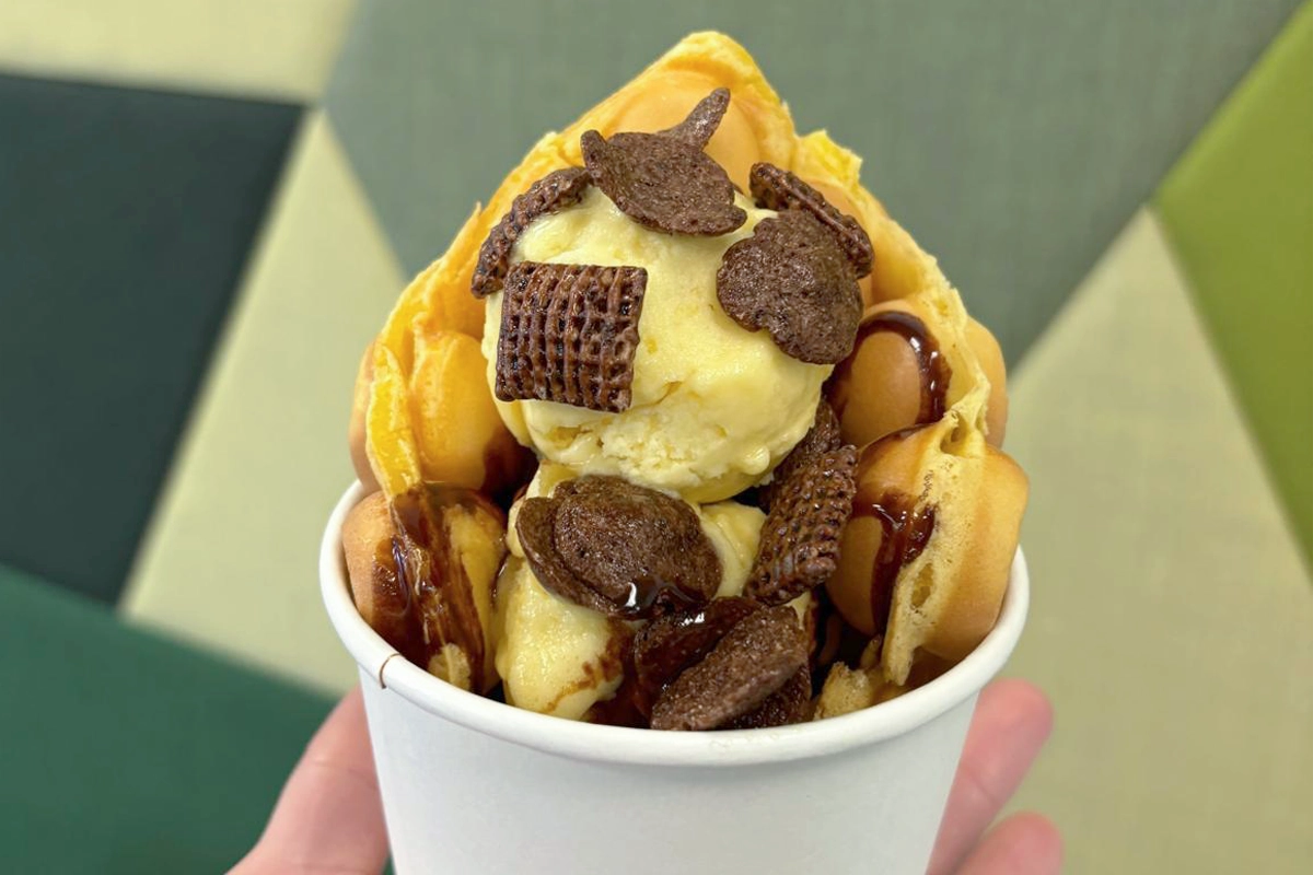 香港活動服務現場相片 premium egg waffle icecream dessert cup event catering